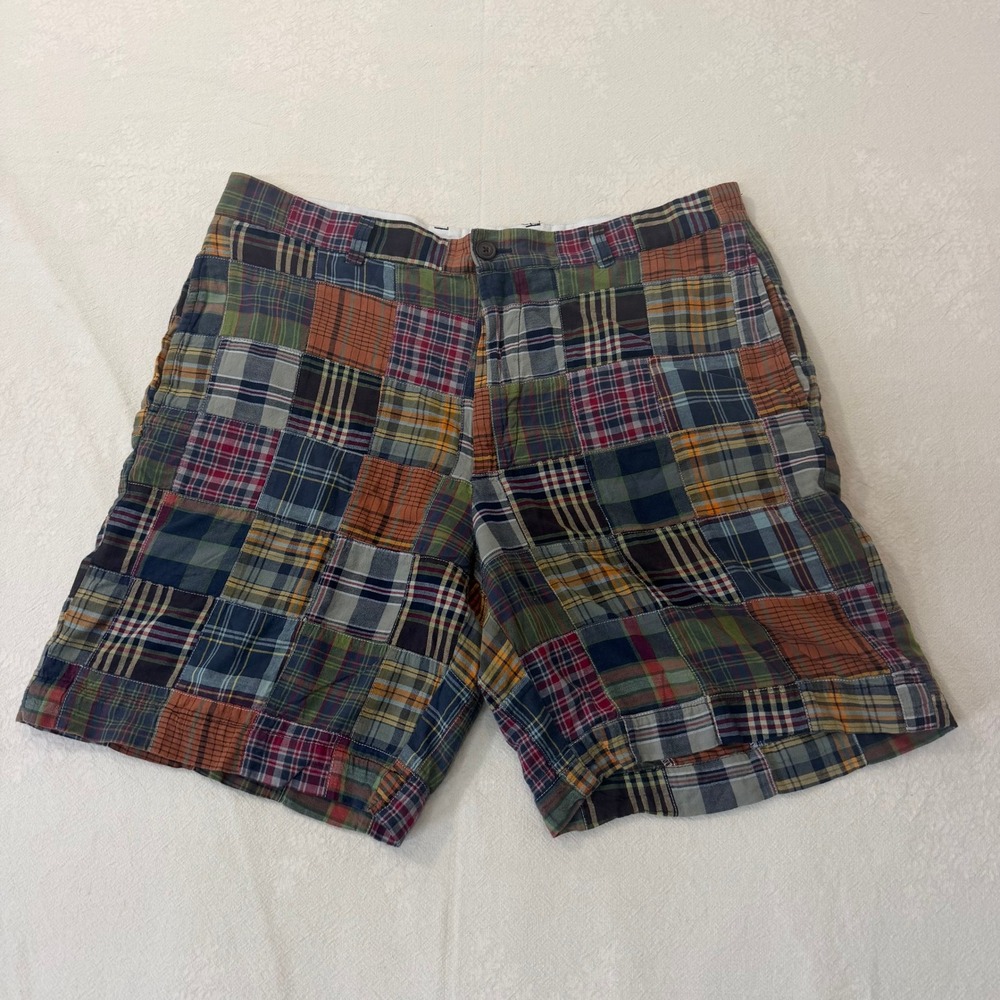 J.Crew Shorts Men 36 Multicolor Madras Patchwork Plaid Preppy India 89858